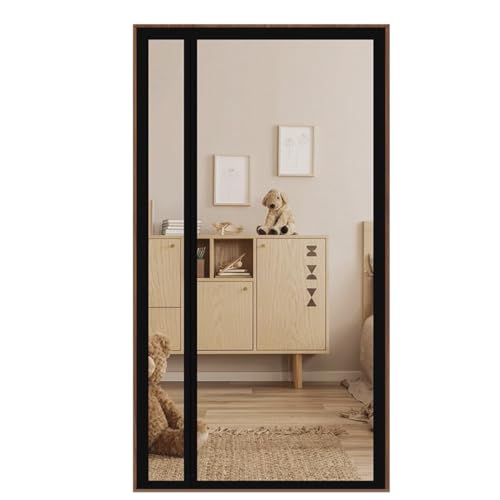 Schwarz 135x190cm Fliegengitter Vorhang mit Magnetverschluss - Selbstschließend für Terrassen- und Balkontüren von Jespeed