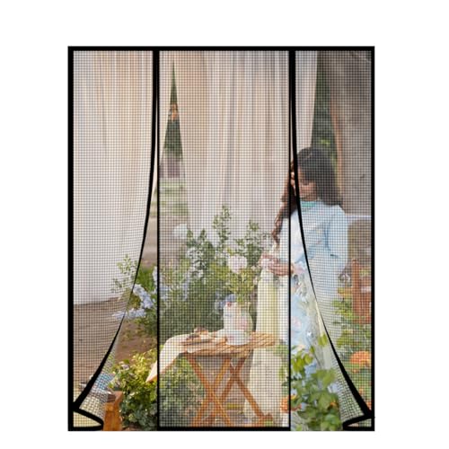 Schwarz 235x235cm Magnetischer Insektenschutz mit faltbarem Design für Terrassentüren von Jespeed