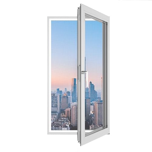 Selbstklebendes Fliegengitter für Fenster – Durchsichtiges Insektenschutznetz für Dachfenster 60x120cm Weiß von Jespeed