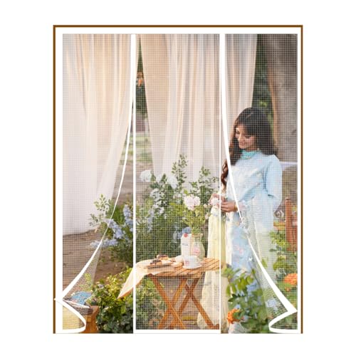 Weiß 110x205cm Magnetischer Moskitonetz-Vorhang mit Full-Frame-Klettverschluss von Jespeed