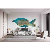 3D-Tapete Mit Aquarell-Tier-Schildkrötengrün, Abnehmbare Tapete Zum Abziehen Und Aufkleben, Wanddeko Für Spielzimmer, R von JessHomeDecor