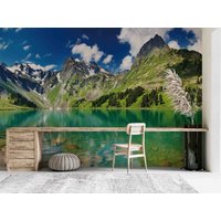 3D-Bergsee-Tapete - Kinderzimmer-Tapete, Abnehmbare Tapete Abziehen Und Aufkleben, Wandgemälde 4Al, Spielzimmer-Tapete, Wanddekoration 669 von JessHomeDecor