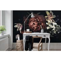 3D-Tapete Mit Blumen-Pfingstrosen-Lilien-Retro-Motiv, Abnehmbare Tapete Zum Abziehen Und Aufkleben, Wanddeko Für Spielzimmer, R von JessHomeDecor