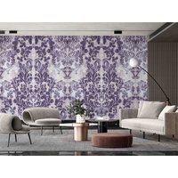 3D-Damast-Blumentapete, Abnehmbare Tapete, Abziehen Und Aufkleben, Spielzimmer-Tapete, Wanddekoration 822 von JessHomeDecor