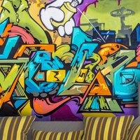 3D-Graffiti-Buchstaben, Handgesprüht, Abstrakte Tapete, Abnehmbare Abziehen Und Aufkleben, Wandbild, Spielzimmer-Tapete, Wanddeko, R von JessHomeDecor