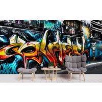 3D-Graffiti-Buchstaben, Orang-Utan, Abstrakte Tapete, Abnehmbare Abziehen Und Aufkleben, Wandbild, Spielzimmer-Tapete, Wanddeko, R von JessHomeDecor