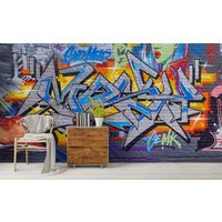 3D-Graffiti-Frau-Buchstaben-Ziegelstein-Tapete, Abnehmbare Tapete, Abziehen Und Aufkleben, Wandbild, Spielzimmer-Tapete, Wanddeko, R von JessHomeDecor