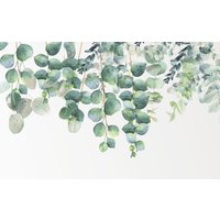 3D Handgezeichnete Pflanzenblätter Grüne Tapete, Abnehmbare Abziehen Und Aufkleben, Wandbild, Spielzimmer-Tapete, Wanddeko, R von JessHomeDecor