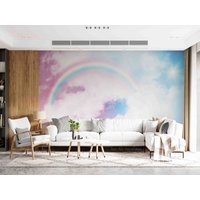 3D Himmel Regenbogen Wolke Abstrakte Landschaft Tapete Abnehmbare Tapete-Peel Und Stick Wandbild, Spielzimmer Wanddeko, R von JessHomeDecor