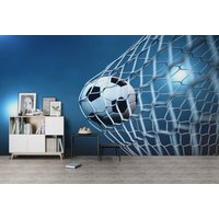 3D-Tapete Mit Sport - Und Fußballnetz, Abnehmbare Tapete, Abziehen Aufkleben, Wanddeko Für Spielzimmer, R von JessHomeDecor