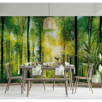 3D-Tapete „Wald Frühling Sonnenschein", Abnehmbare Tapete, Abziehen Und Aufkleben, Wanddeko Für Spielzimmer, R 666 von JessHomeDecor