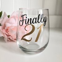 21. Geburtstag Weinglas/Schnapsglas Endlich Legal 21 Geburtstagsgeschenk von JessicaJamesDesign
