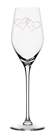 Sekt- Champagner-Glas Sekt-Flöte Sekt-Kelch mit Ihrer Wunsch-Gravur nicht nur mit Name und Datum graviert, Glas: :Champagnerglas von Jessis Geschenkeschmiede