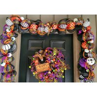 Halloween Deko Netzkranz Und Girlande Im Set von Jessysmeshywreaths