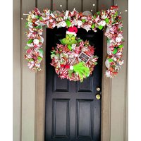 Monster Girlande Und Kranz Set, Maschenkranz Girlande, Kamin Weihnachtskranz von Jessysmeshywreaths
