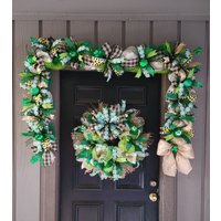 st Patricks Day Girlande Und Kranz Set, Kleeblatt 18Ft von Jessysmeshywreaths