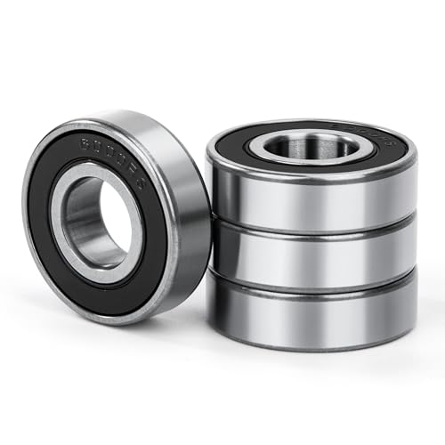 4 Stück 6000-2RS Kugellager 10x26x8mm Doppelt Geschützte Rillenkugellager Chromstahl und Vorgeschmiert, 6000RS Kugellager mit Doppeldichtung, für DIY, Drehbänke, Motoren, 3D-Drucker von Jesustree
