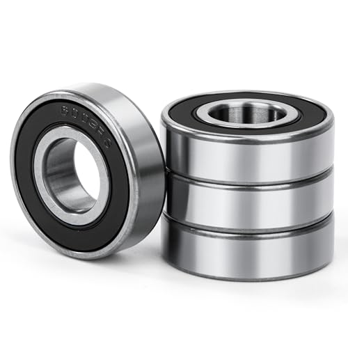 4 Stück 6003-2RS Kugellager 17x35x10mm Doppelt Geschützte Rillenkugellager Chromstahl und Vorgeschmiert, 6003RS Kugellager mit Doppeldichtung, für DIY, Drehbänke, Motoren, 3D-Drucker von Jesustree