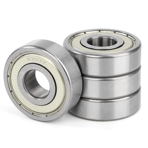 4 Stück 6303ZZ Kugellager 17x47x14mm Chromstahl und Vorgeschmiert Rillenkugellager, 6303Z Doppelte Metalldichtung mit Dichtungen Schilde für DIY, Skateboards, Drehbänke, Motoren 4 Stück 6303ZZ Kugellager 17x47x14mm Chromstahl und Vorgeschmiert Rillenkugellager, 6303Z Doppelte Metalldichtung mit Dichtungen Schilde für DIY, Skateboards, Drehbänke, Motoren von Jesustree