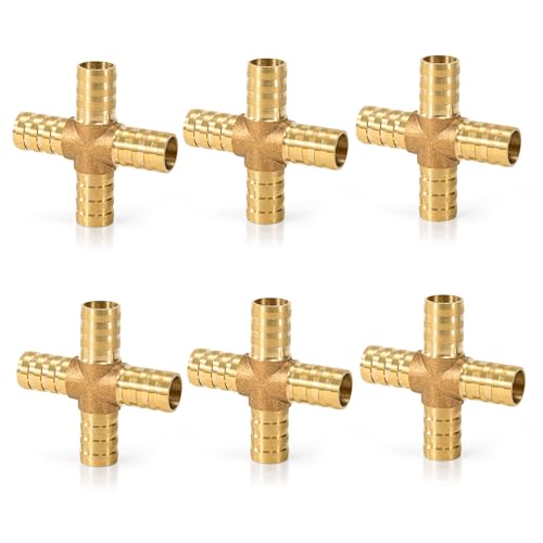 6 STK 12mm Messing Schlauchtülle, 4 Wege Gerade Schlauchverschraubung Kraftstoffleitung Verbinder Schlauchanschluss Gerade Widerhaken Splicer Mender für Wasser Kraftstoff Luft 6 STK 12mm Messing Schlauchtülle, 4 Wege Gerade Schlauchverschraubung Kraftstoffleitung Verbinder Schlauchanschluss Gerade Widerhaken Splicer Mender für Wasser Kraftstoff Luft von Jesustree