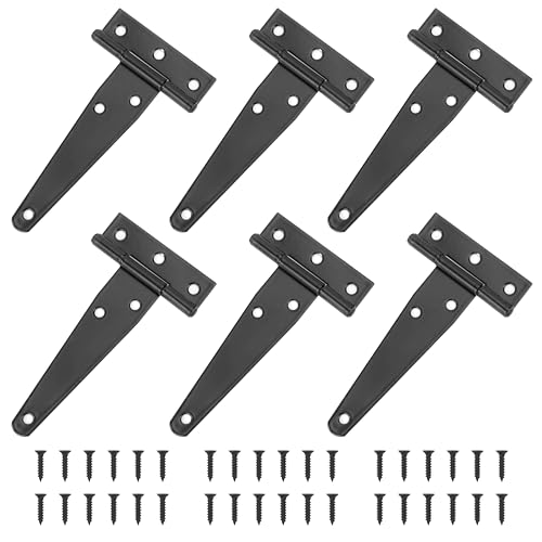 6 Stück T-Scharnier Schwerlast Schwarz, 100 mm T-Scharniere Eisen Verzinkt, T-Förmige Türscharnier Klappbar mit Schrauben, für Schuppentore, Scheunentore, Gartentor, Fenster 6 Stück T-Scharnier Schwerlast Schwarz, 100 mm T-Scharniere Eisen Verzinkt, T-Förmige Türscharnier Klappbar mit Schrauben, für Schuppentore, Scheunentore, Gartentor, Fenster von Jesustree