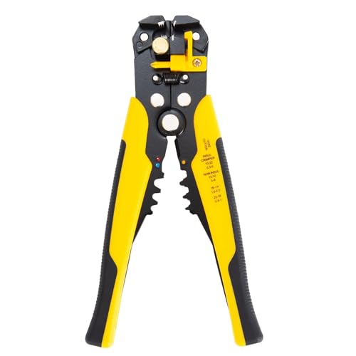 Abisolierzange Automatisch, 3 in 1 Drahtschneider Abisolierer Crimpzange zum Abisolieren, Schneiden und Crimpen, ideal für Kabel von 24-10 AWG / 0,2-6 mm² von Jesustree