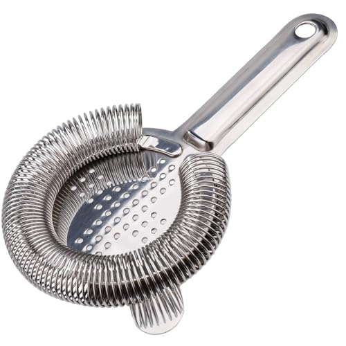 Barsieb Cocktail Edelstahl Cocktailsieb Hawthorne Strainer Cocktailshaker Colander Strainer Bar Trainer, Hochwertiges Barzubehör, Silber von Jesustree