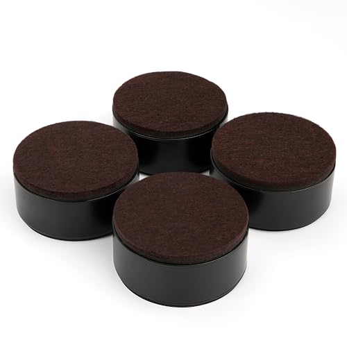 Betterhöhungen, 1,2"/3 cm Höhe Möbelerhöhung aus Karbonstahl, 2,36" Durchmesser, Selbstklebende Möbelerhöhung Fügt 1,2 Zoll Höhe zu Betten, Sofas Schränken, Unterstützt 20.000 lbs, Schwarze Runde von Jesustree