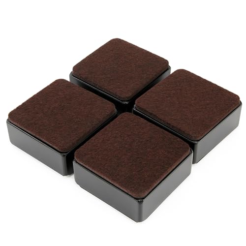 Betterhöhungen, 1,2"/3 cm Höhe Möbelerhöhung aus Karbonstahl, 2,36" Durchmesser, Selbstklebende Möbelerhöhung Fügt 1,2 Zoll Höhe zu Betten, Sofas Schränken, Unterstützt 20.000 lbs, Schwarzes Quadrat von Jesustree