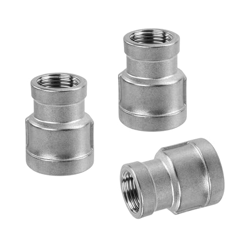 Edelstahl Sechskant Nippel, 3 Stück 1/2 Zoll IG x 3/8 Zoll IG Gewinde Edelstahl 304 Reduzier Kupplungsstecker, Metall Verbindungsstück Adapter für Wasser, Luft, Rohranschluss von Jesustree