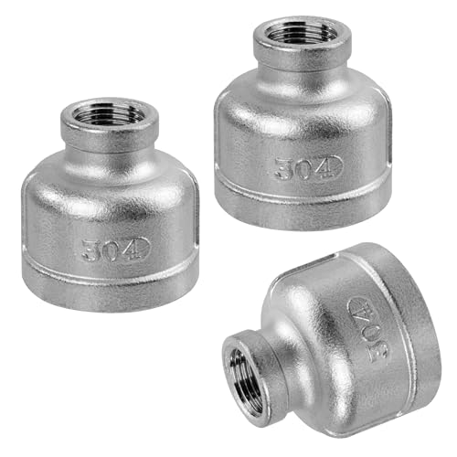 Edelstahl Sechskant Nippel, 3 Stück 1 Zoll IG x 3/8 Zoll IG Gewinde Edelstahl 304 Reduzier Kupplungsstecker, Metall Verbindungsstück Adapter für Wasser, Luft, Rohranschluss von Jesustree