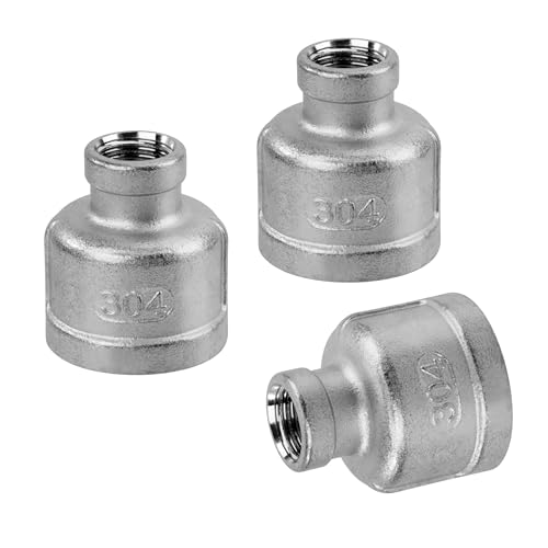 Edelstahl Sechskant Nippel, 3 Stück 3/4 Zoll IG x 1/4 Zoll IG Gewinde Edelstahl 304 Reduzier Kupplungsstecker, Metall Verbindungsstück Adapter für Wasser, Luft, Rohranschluss Edelstahl Sechskant Nippel, 3 Stück 3/4 Zoll IG x 1/4 Zoll IG Gewinde Edelstahl 304 Reduzier Kupplungsstecker, Metall Verbindungsstück Adapter für Wasser, Luft, Rohranschluss von Jesustree