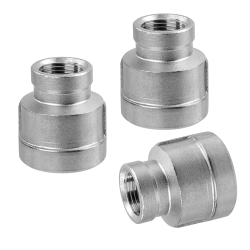 Edelstahl Sechskant Nippel, 3 Stück 3/4 Zoll IG x 3/8 Zoll IG Gewinde Edelstahl 304 Reduzier Kupplungsstecker, Metall Verbindungsstück Adapter für Wasser, Luft, Rohranschluss von Jesustree