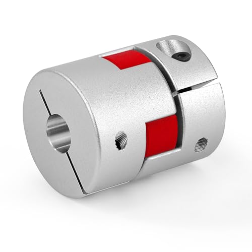 Flexible Wellenkupplung Plum Klauenkupplung, D25-L30 Aluminium Kupplungswelle verbinden 5mm bis 8mm für 3D-Drucker CNC-Maschine und Servostufenmotor (6 * 6.35mm) von Jesustree