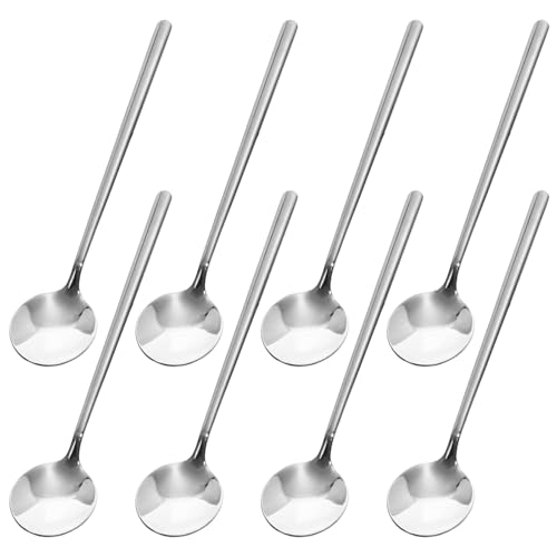 Kaffeelöffel Edelstahl, 8 Stück 13cm Kleine Löffel Dessertlöffel Eislöffel Teelöffel Mokkalöffel Runde Rührlöffel für Zuhause Küche Café Dessert Geschäft Bar, Silber von Jesustree