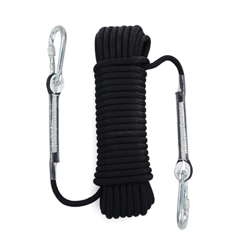 Kletterseil Outdoor-Seil Sicherheitsseil 10m, Statisches Seil Hochfestes Geflecht Nylon im Freien Rettungsseil mit 2 Karabiner, Feuerrettungs-Fallschirm-Seil für Arbeiten in der Höhe Abseilen Sport Kletterseil Outdoor-Seil Sicherheitsseil 10m, Statisches Seil Hochfestes Geflecht Nylon im Freien Rettungsseil mit 2 Karabiner, Feuerrettungs-Fallschirm-Seil für Arbeiten in der Höhe Abseilen Sport von Jesustree