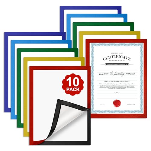 Magnetrahmen A4, 10 Stück Diamant Malerei Bilderrahmen Selbstklebend Aufklappbarer Magnetrahmen Transparent Info-Rahmen für Hause Schlafzimmer Wanddekoration (Multicolor) von Jesustree