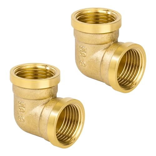 Messing 90 Grad Winkelverbinder, 2 Stück 1/2" IG x 1/2" IG Gewinde Messing Ellenbogen Verbindungsstück, Rohrwinkel Bogen Adapter für Wasser, Luft, Sanitär Messing 90 Grad Winkelverbinder, 2 Stück 1/2" IG x 1/2" IG Gewinde Messing Ellenbogen Verbindungsstück, Rohrwinkel Bogen Adapter für Wasser, Luft, Sanitär von Jesustree