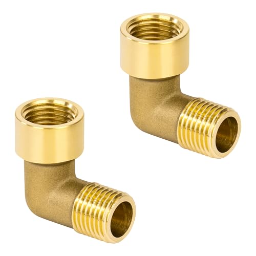 Messing 90 Grad Winkelverbinder, 2 Stück 1/4" AG x 1/4" IG Gewinde Messing Ellenbogen Verbindungsstück, Rohrwinkel Bogen Adapter für Wasser, Luft, Sanitär Messing 90 Grad Winkelverbinder, 2 Stück 1/4" AG x 1/4" IG Gewinde Messing Ellenbogen Verbindungsstück, Rohrwinkel Bogen Adapter für Wasser, Luft, Sanitär von Jesustree
