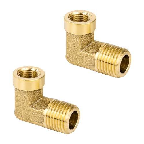Messing 90 Grad Winkelverbinder, 2 Stück 1/4" AG x 1/8" IG Gewinde Messing Ellenbogen Verbindungsstück, Rohrwinkel Bogen Adapter für Wasser, Luft, Sanitär Messing 90 Grad Winkelverbinder, 2 Stück 1/4" AG x 1/8" IG Gewinde Messing Ellenbogen Verbindungsstück, Rohrwinkel Bogen Adapter für Wasser, Luft, Sanitär von Jesustree
