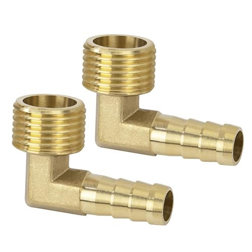Messing Fitting Anschluss, 2 Stück 90 Grad 12 mm Widerhaken x 1/2 Zoll Außengewinde Messing Winkelstück, Kupplung Rohr Adapter Anschluss für Winkelrohrverbinder Messing Fitting Anschluss, 2 Stück 90 Grad 12 mm Widerhaken x 1/2 Zoll Außengewinde Messing Winkelstück, Kupplung Rohr Adapter Anschluss für Winkelrohrverbinder von Jesustree