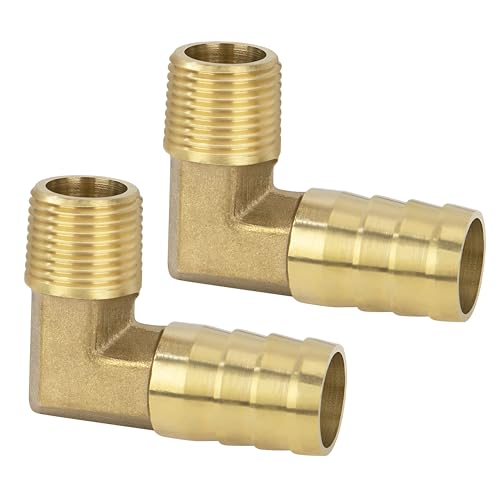 Messing Fitting Anschluss, 2 Stück 90 Grad 16 mm Widerhaken x 3/8 Zoll Außengewinde Messing Winkelstück, Kupplung Rohr Adapter Anschluss für Winkelrohrverbinder Messing Fitting Anschluss, 2 Stück 90 Grad 16 mm Widerhaken x 3/8 Zoll Außengewinde Messing Winkelstück, Kupplung Rohr Adapter Anschluss für Winkelrohrverbinder von Jesustree