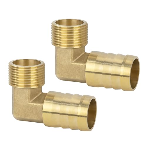 Messing Fitting Anschluss, 2 Stück 90 Grad 25 mm Widerhaken x 3/4 Zoll Außengewinde Messing Winkelstück, Kupplung Rohr Adapter Anschluss für Winkelrohrverbinder Messing Fitting Anschluss, 2 Stück 90 Grad 25 mm Widerhaken x 3/4 Zoll Außengewinde Messing Winkelstück, Kupplung Rohr Adapter Anschluss für Winkelrohrverbinder von Jesustree