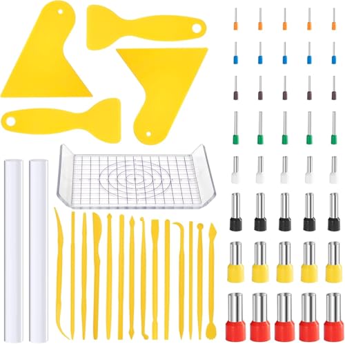 Polymer Clay Werkzeuge Set, 61 Stück Polymer Clay Tools mit Kreis Werkzeug Polymer Clay Cutter, Ton Roller, Acrylplatte Kunststoff Schaber für DIY Kunst Handwerk Basteln von Jesustree