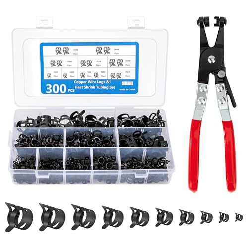 Schlauch Federklemmen Set, 300PCS 5-18mm Kraftstoffleitung Schlauchschellen, Benzinschlauch Schellen, Wasserrohr Luftschlauch, Rohrschellen, mit Schlauchklemmezange Schlauch Federklemmen Set, 300PCS 5-18mm Kraftstoffleitung Schlauchschellen, Benzinschlauch Schellen, Wasserrohr Luftschlauch, Rohrschellen, mit Schlauchklemmezange von Jesustree