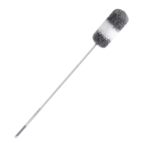 Staubwedel Teleskop Dehnbarer, Extra Lang 250cm Waschbar Mikrofasern Staubwischer mit Edelstahl Stange, Staubbesen Duster für die Reinigung von Ventilatoren, Hoher Decke von Jesustree