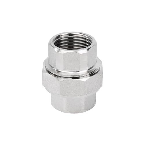 Vernickeltem Verschraubung, 1/2" IG x 1/2" IG Gewindefitting aus Vernickeltem Kupfer, Rohrverschraubung für Wasser, Luft, Sanitär, Industriell von Jesustree