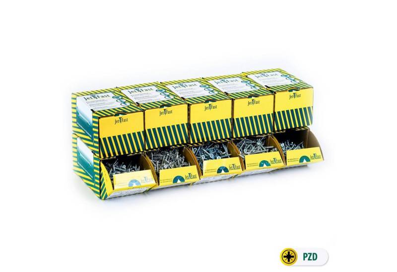 Jet-Fast Schrauben-Set Spanplattenschrauben, Duo-Senkkopf, Selbstbohrspitze - Heimwerker Set, (Packung-Set), Selbstborhspitze, kein Vorbohren nötig, schnelles Einschrauben von Jet-Fast