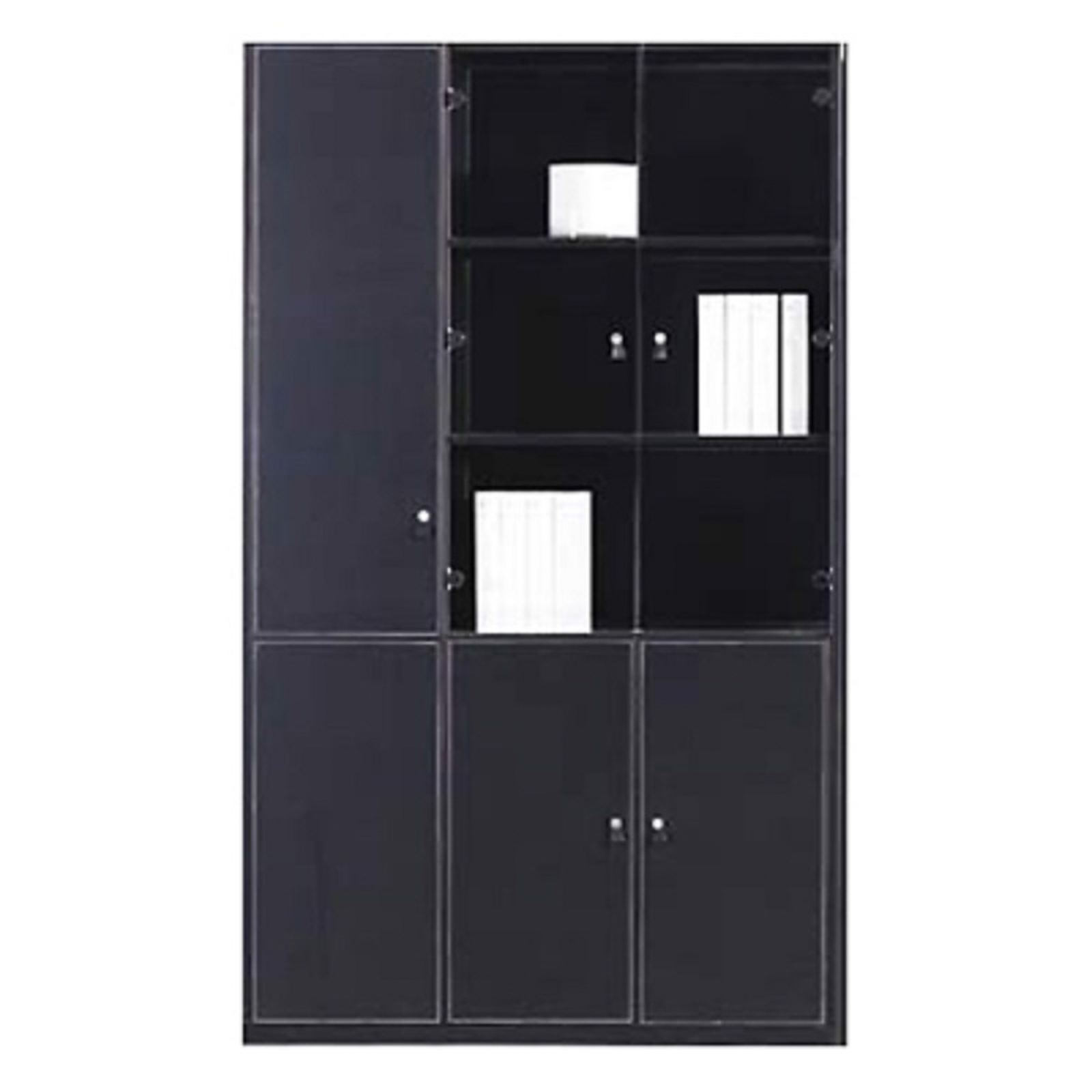 Aktenschrank Prato schwarz 1,2 m breit 2 m hoch von Jet-Line