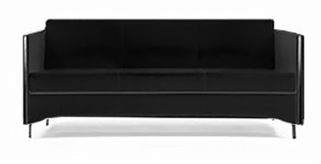 Büro Sofa Sydney in schwarzt 3-Sitzer von Jet-Line